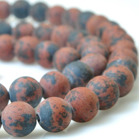 62 pcs of Natural Mahogany Obsidian, Freckle stone,Swan Stone, matte round beads in 6mm