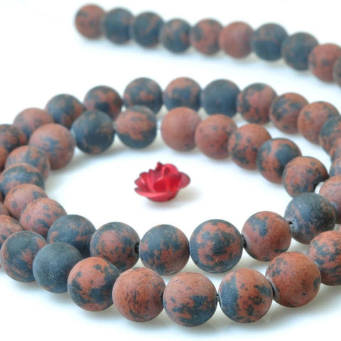 62 pcs of Natural Mahogany Obsidian, Freckle stone,Swan Stone, matte round beads in 6mm