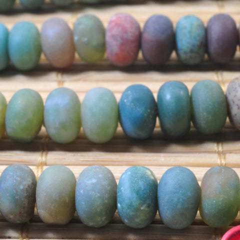 YesBeads Natural Indian Agate matte rondelle beads wholesale gemstone jewelry making