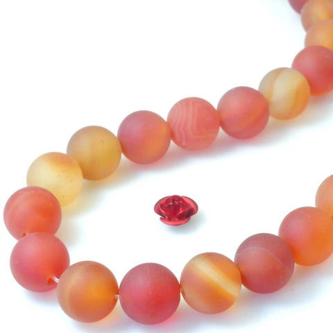 37 pcs of Natural Rainbow Agate matte round beads in 10mm