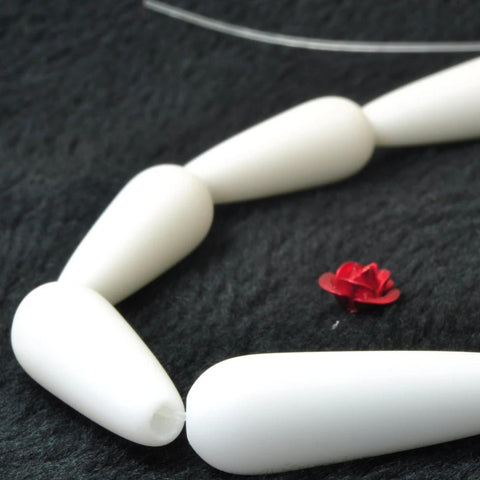 YesBeads 13 pcs of Ceramic Matte teardrop beads in 10x30mm