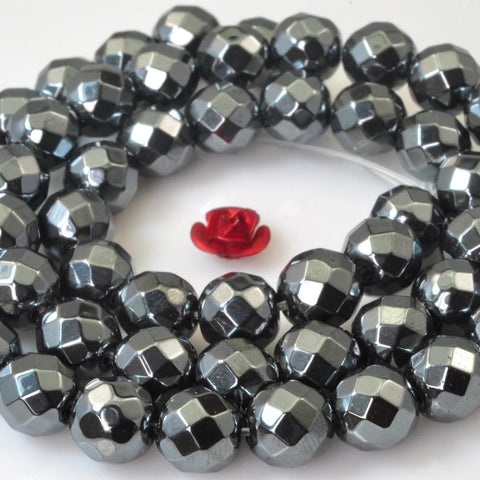 47 pcs Grey Iron Pyrite Faceted Round Beads in 8mm(64 faces)