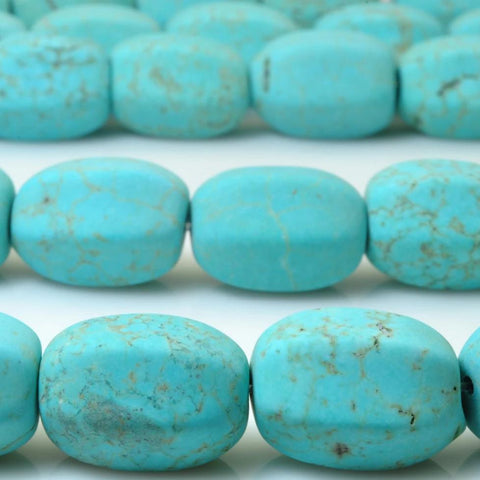 23 pcs of Chinese Turquoise matte drum beads in 11x15mm