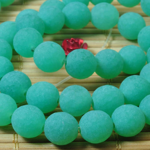 47 pcs of Green Aventurine matte round beads in 8mm