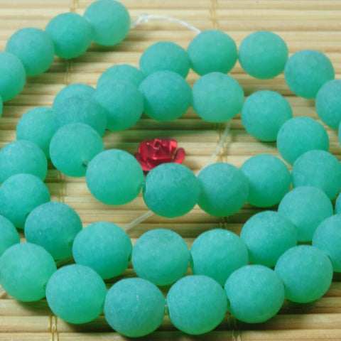 47 pcs of Green Aventurine matte round beads in 8mm