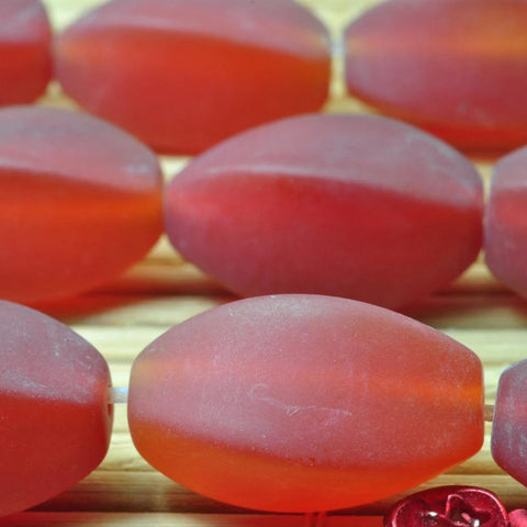 23 pcs of Carnelian matte twist beads in 8x16mm