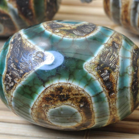5 pcs of Tibetan Agate Retro Agate smooth drum beads 20-22x28-30mm