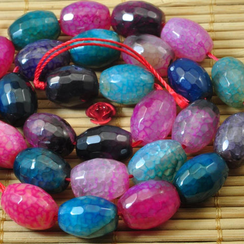 27 pcs of Fire Agate Faceted drum beads in 10x14mm