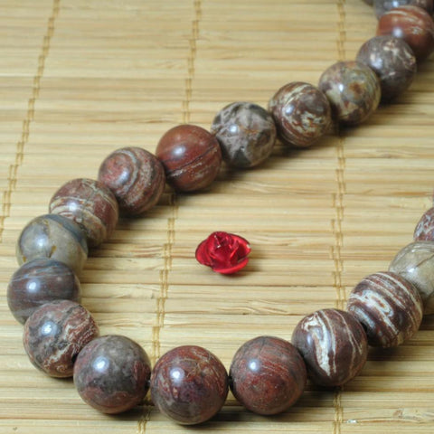 37 pcs of Natural Rainbow jasper smooth round beads in 10mm