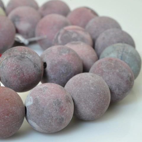 37 pcs of Natural Grass flower stone matte round beads in 10mm