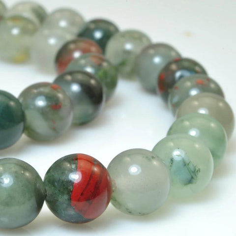 47 pcs of Natural Africa Iron Blood Stone smooth round beads in 8mm