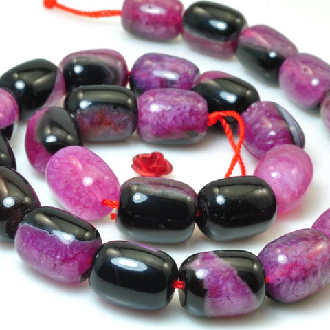 26 pcs of Rose red agate smooth drum beads in 11mm width X 13-14mm length