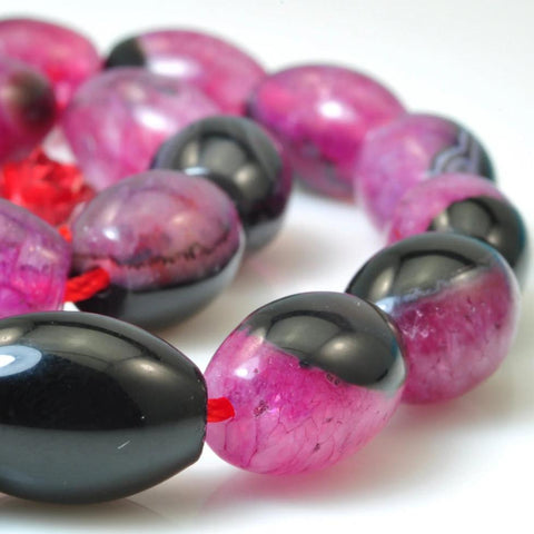 YesBeads Rose Red Agate smooth rice beads wholesale gemstone jewelry 10x14mm
