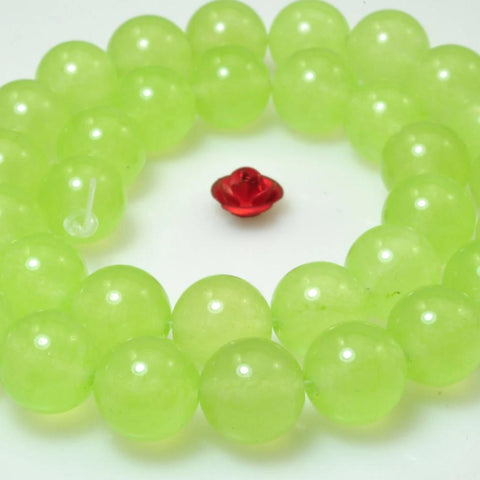 Green Jade smooth round loose beads wholesale gemstone jewelry making bracelet necklace diy