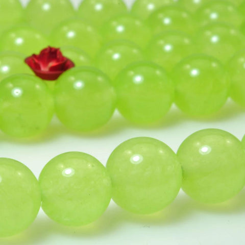Green Jade smooth round loose beads wholesale gemstone jewelry making bracelet necklace diy