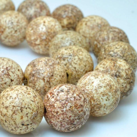 YesBeads Bodhi Jasper matte round loose beads bodhi mala wholesale gemstone jewelry 15"