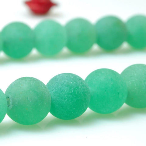 62 pcs of Green Aventurine matte round beads in 6mm