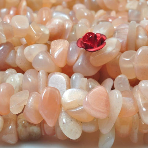 YesBeads Natural Sunstone smooth chip beads gemstone wholesale jewelry design 15''