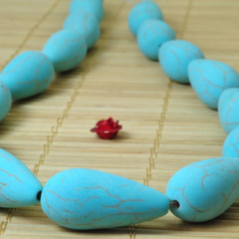 YesBeads Chinese Turquoise matte teardrop beads wholesale gemstone jewelry making