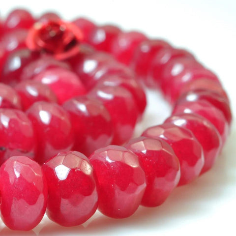 Red Jade faceted rondelle beads loose stone wholesale gemstone jewelry making bracelet stuff