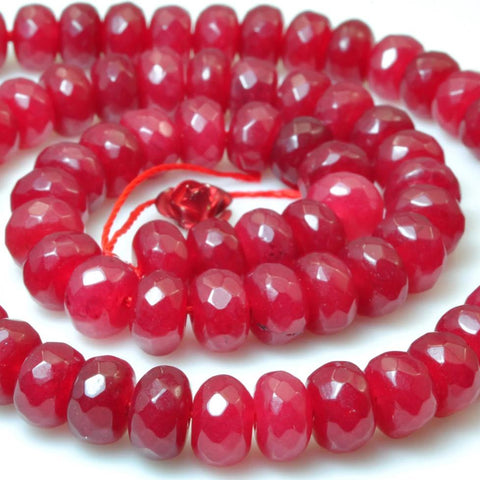 Red Jade faceted rondelle beads loose stone wholesale gemstone jewelry making bracelet stuff