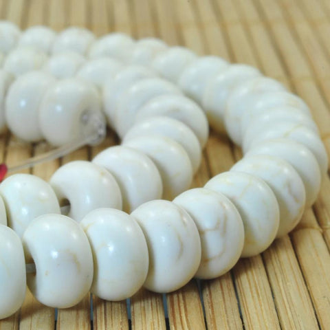 78 Pcs of Natural white Turquoise smooth rondelle beads in 5x8mm