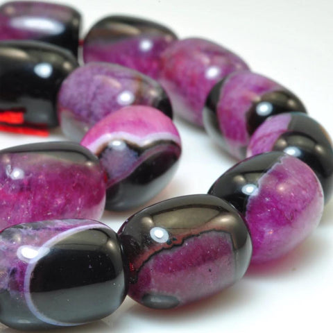 26 pcs of Rose red agate smooth drum beads in 11mm width X 13-14mm length