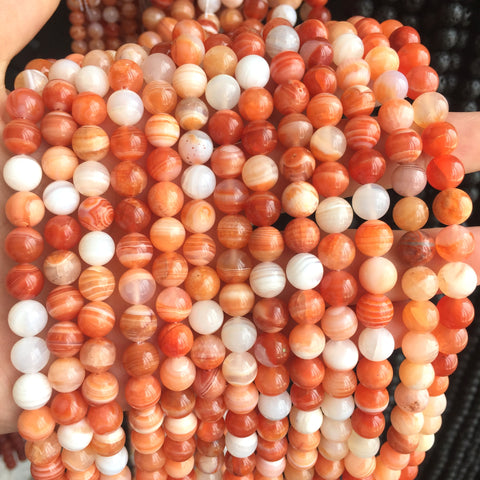 Natural Red Botswana Agate smooth round loose beads wholesale gemstone 6mm 8mm