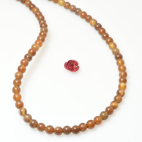 Brown agate smooth round beads wholesale loose gemstone for jewelry making bracelet necklace diy