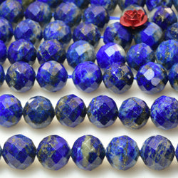 Natural lapis lazuli gemstone faceted round beads wholesale gemstone jewelry making bracelet necklace diy