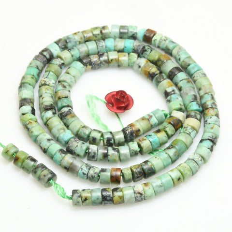 Natural african turquoise smooth wheel beads gemstone wholesale jewelry making bracelet necklace diy