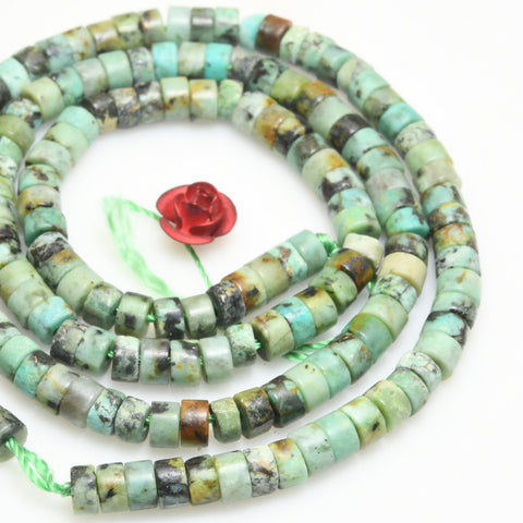 Natural african turquoise smooth wheel beads gemstone wholesale jewelry making bracelet necklace diy