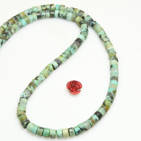 Natural african turquoise smooth wheel beads gemstone wholesale jewelry making bracelet necklace diy