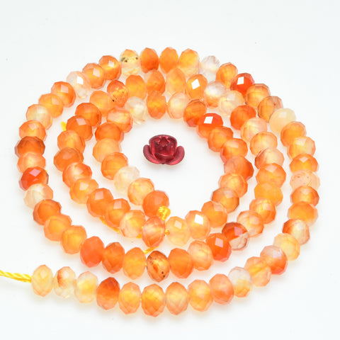 Natural rainbow agate orange red faceted rondelle beads wholesale loose gemstone for jewelry making diy