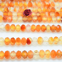 Natural rainbow agate orange red faceted rondelle beads wholesale loose gemstone for jewelry making diy