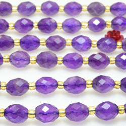 Natural Amethyst Stone Faceted Rice Beads Loose Gemstones Wholesale Jewelry Making Stuff Semi Precious Stone