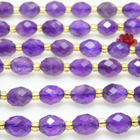 Natural Amethyst Stone Faceted Rice Beads Loose Gemstones Wholesale Jewelry Making Stuff Semi Precious Stone