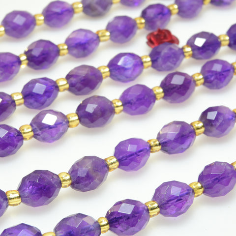 Natural Amethyst Stone Faceted Rice Beads Loose Gemstones Wholesale Jewelry Making Stuff Semi Precious Stone
