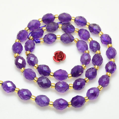 Natural Amethyst Stone Faceted Rice Beads Loose Gemstones Wholesale Jewelry Making Stuff Semi Precious Stone