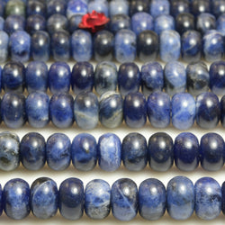 Natural blue sodalite stone smooth rondelle loose beads wholesale gemstone jewelry making bracelet necklace diy