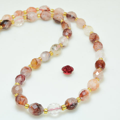 Natural Red Hematoid Quartz Faceted Rice Beads Loose Gemstones Wholesale Jewelry Making Stuff Semi Precious Stone Loose Gemstones Wholesale Jewelry Making Stuff Semi Precious Stone