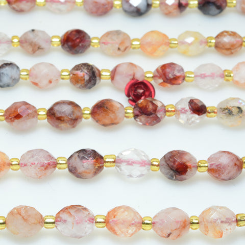 Natural Red Hematoid Quartz Faceted Rice Beads Loose Gemstones Wholesale Jewelry Making Stuff Semi Precious Stone Loose Gemstones Wholesale Jewelry Making Stuff Semi Precious Stone