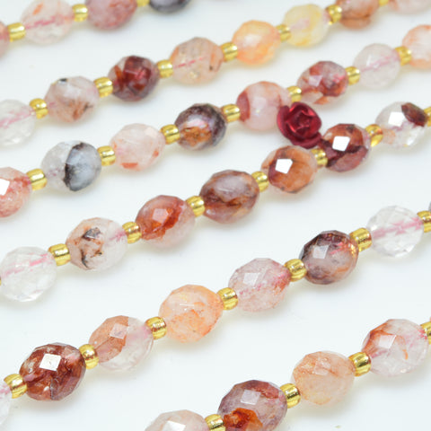 Natural Red Hematoid Quartz Faceted Rice Beads Loose Gemstones Wholesale Jewelry Making Stuff Semi Precious Stone Loose Gemstones Wholesale Jewelry Making Stuff Semi Precious Stone