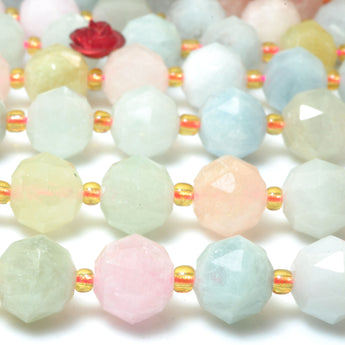 Natural Morganite Stone faceted HANG rondelle loose beads wholesale gemstones for jewelry making DIY bracelet necklace