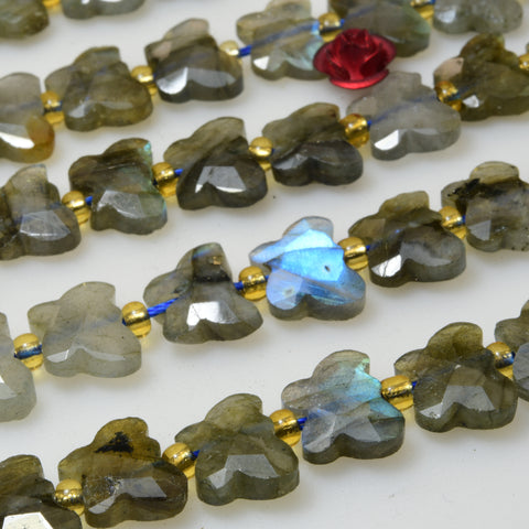 Natural labradorite faceted butterfly beads gemstone wholesale jewelry necklace diy earings making