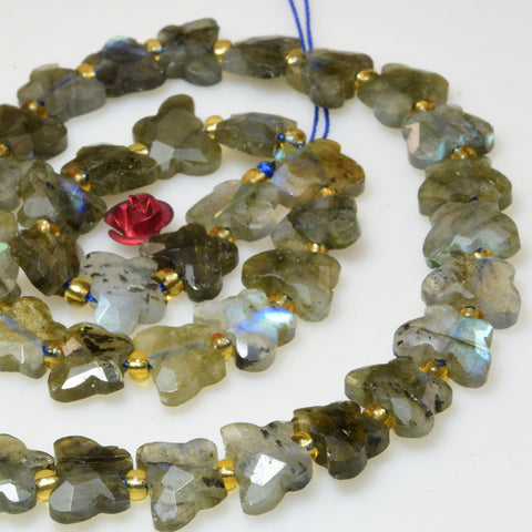 Natural labradorite faceted butterfly beads gemstone wholesale jewelry necklace diy earings making