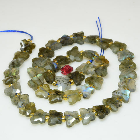 Natural labradorite faceted butterfly beads gemstone wholesale jewelry necklace diy earings making