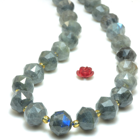 Natural Labradorite Stone faceted HANG rondelle loose beads wholesale gemstones for jewelry making DIY bracelet necklace