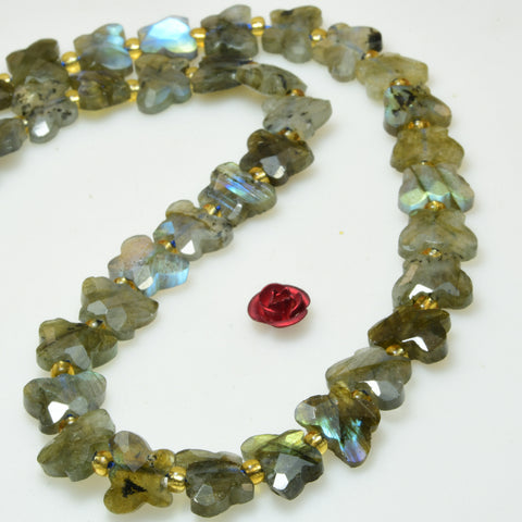 Natural labradorite faceted butterfly beads gemstone wholesale jewelry necklace diy earings making