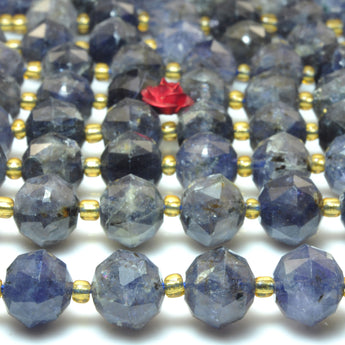 Natural Iolite Stone faceted HANG rondelle loose beads wholesale gemstones for jewelry making DIY bracelet necklace